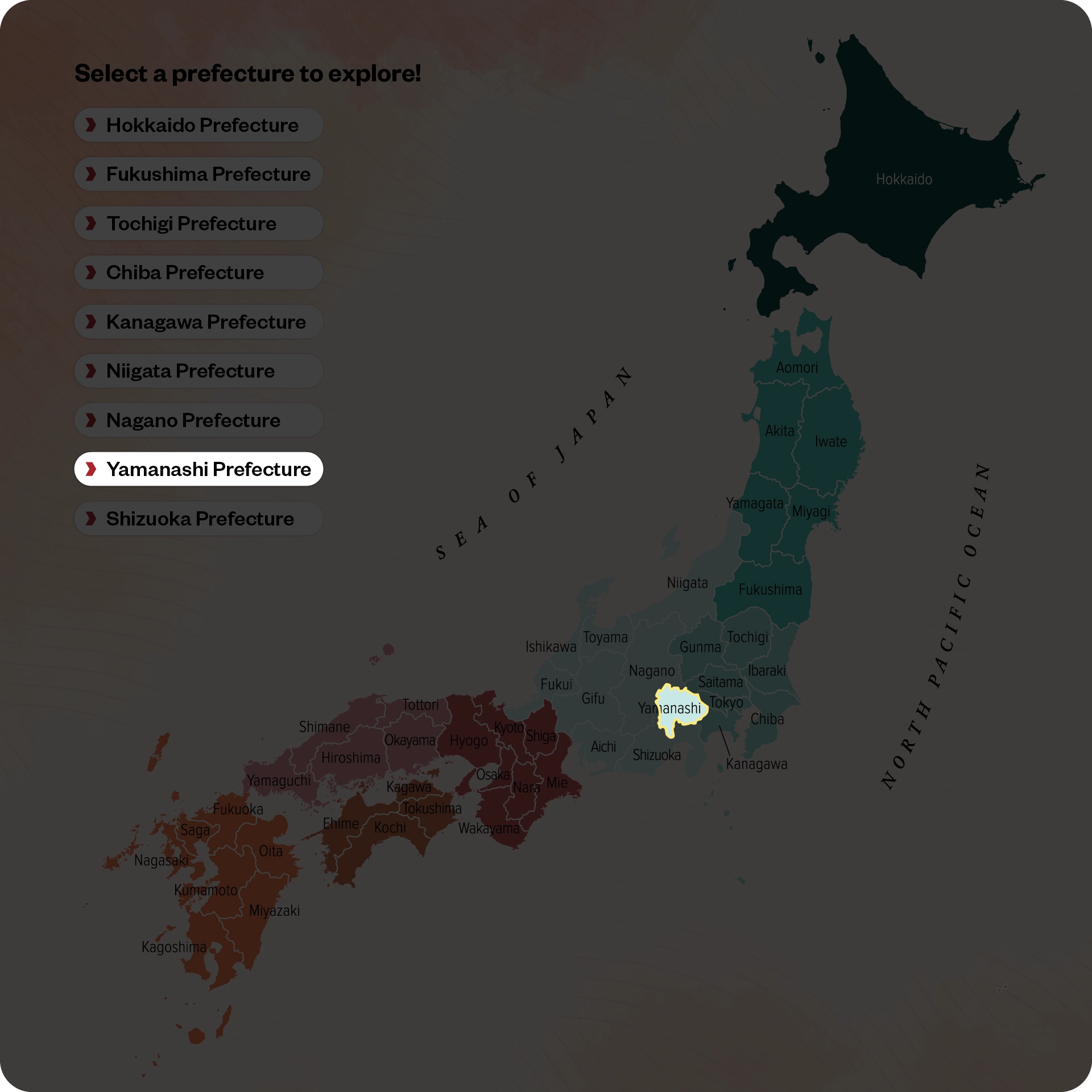 Yamanashi Map Highlight
