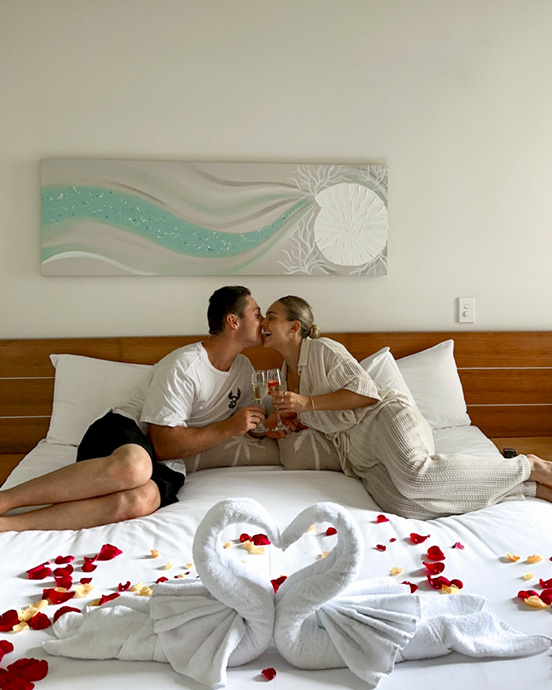 Couple enjoying a romantic getaway in Airlie Beach