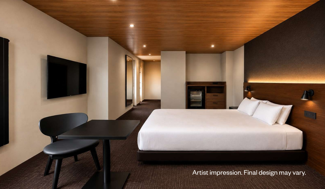 Artist impression of a refurbished guest room at Club Wyndham Maruike Shiga Kogen