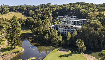 Aerial view of Club Wyndham Coffs Harbour and surrounding scenery