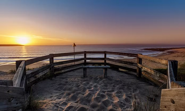 Sunrise over the beach at Phillip Island, Victoria