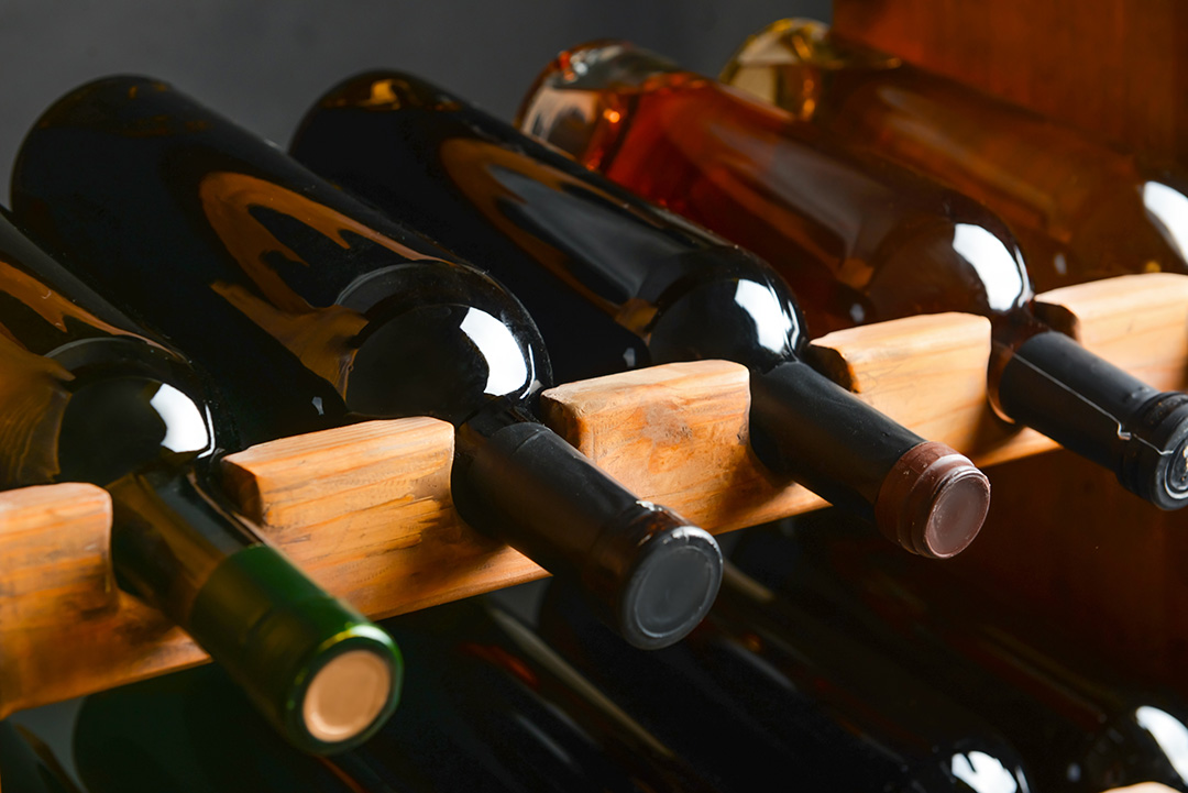 Wine Bottles in a Cellar